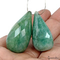 123.40 Ct Natural Pear Cut Brazilian Emerald Briolette Loose Gems For Jewelry
