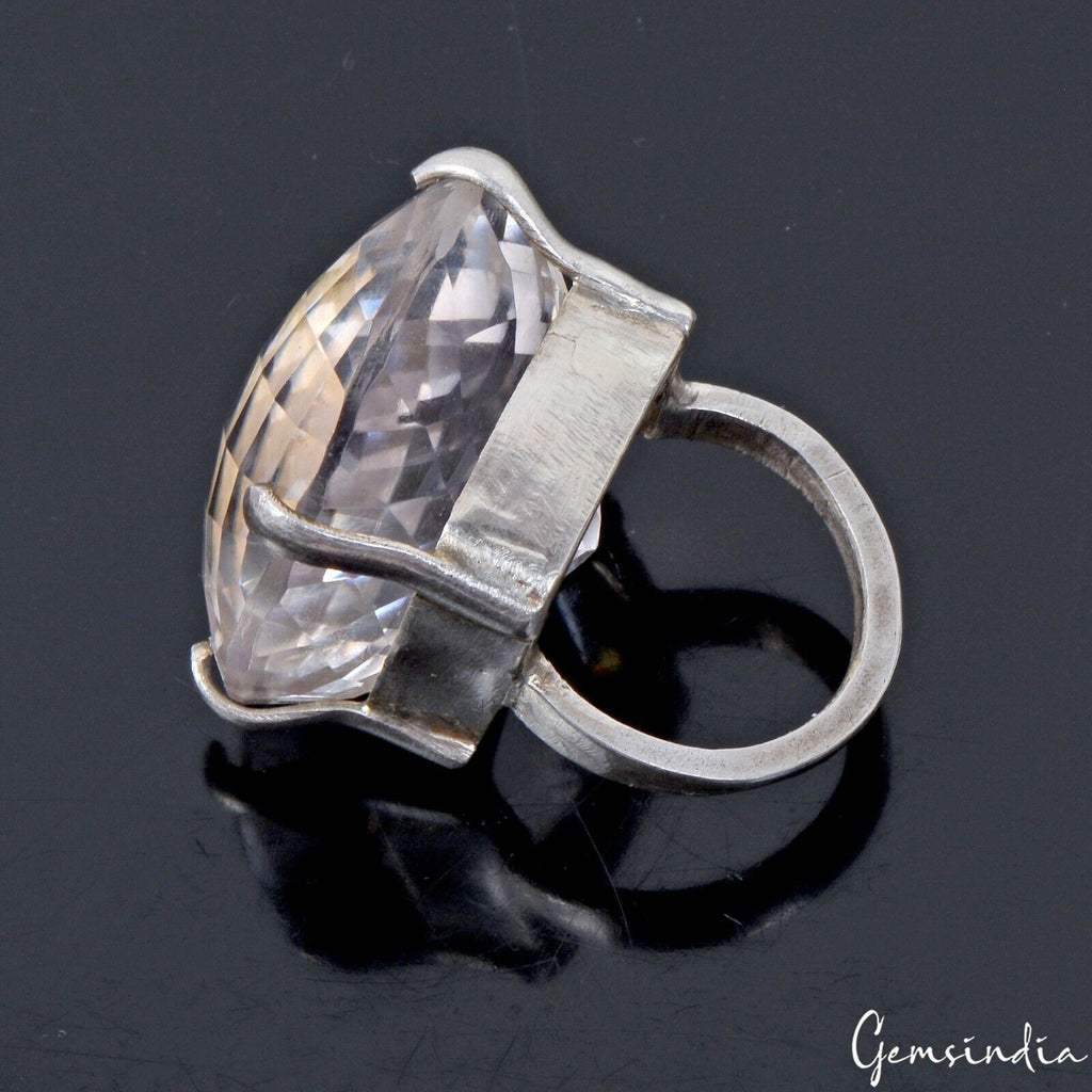 22.20 Gm Natural Amethyst Gemstone Huge 925 Sterling silver Hand made Ring ~7 US