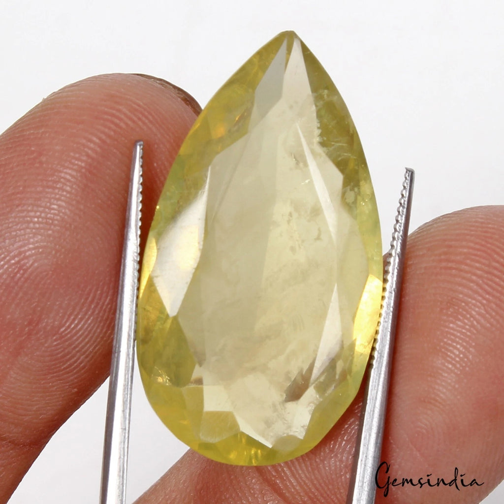 Citrine Loose Gemstone, Untreated, Yellow — 30 x 16 x 7mm, 24.50 Ct, Brazil