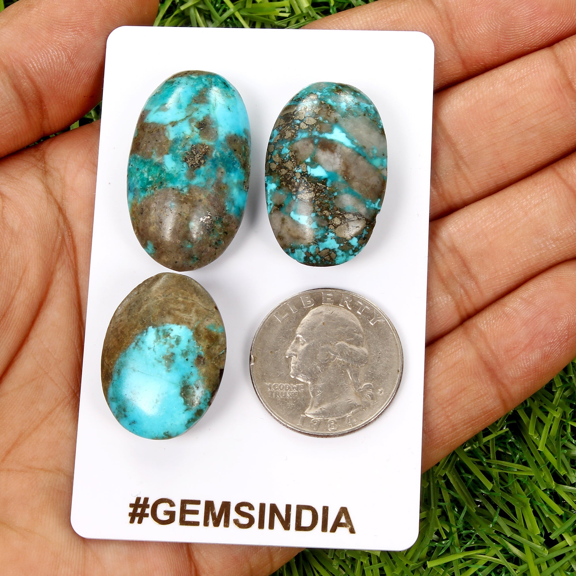 3 Persian Turquoise Neyshabur Cabochon Lot, Not Stabilized, %100 Natural 26-34mm