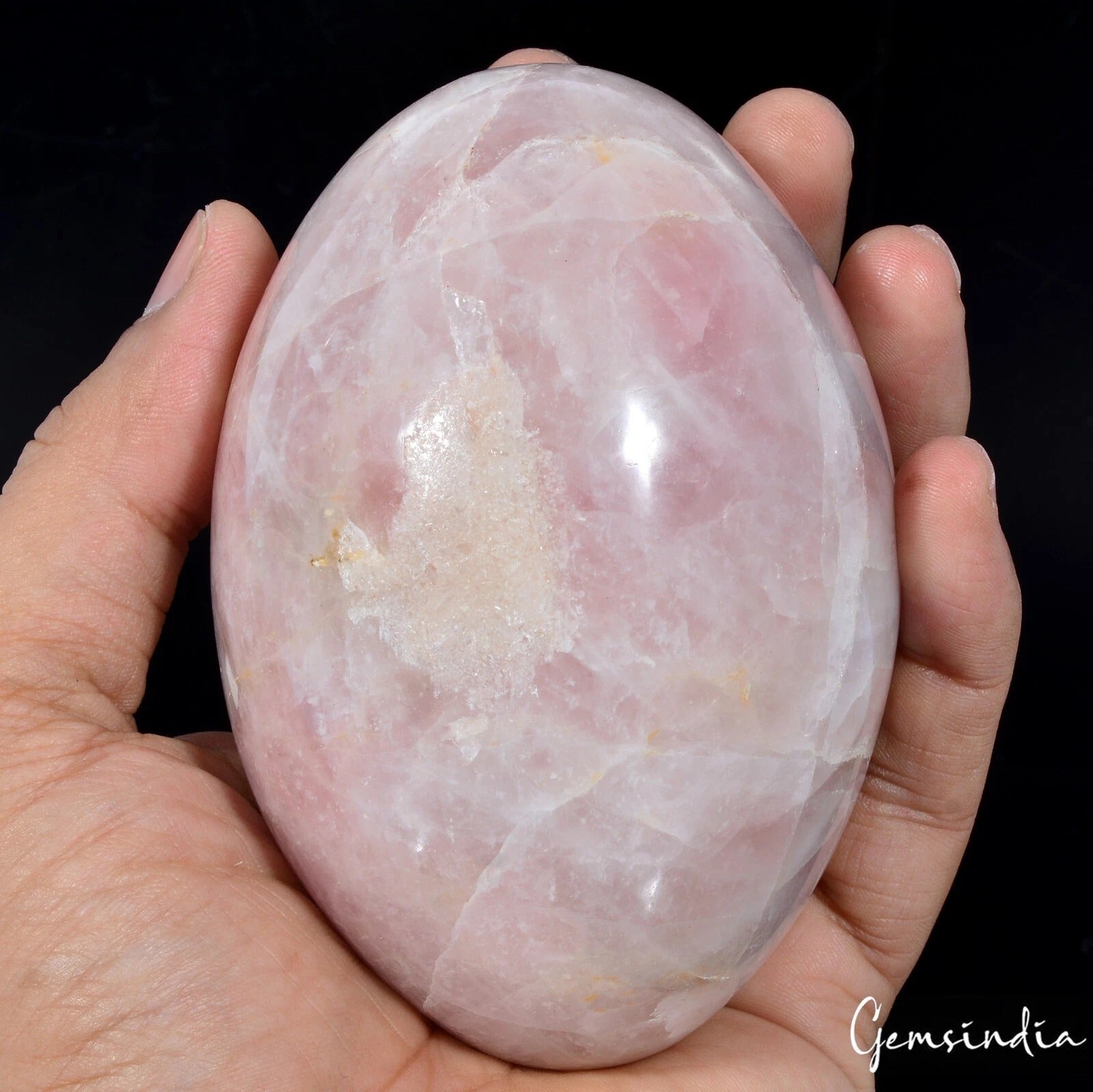 3700 Cts Natural Pink Rose Quartz Egg Shape Crystal Mineral Mineral Huge Cab Gem
