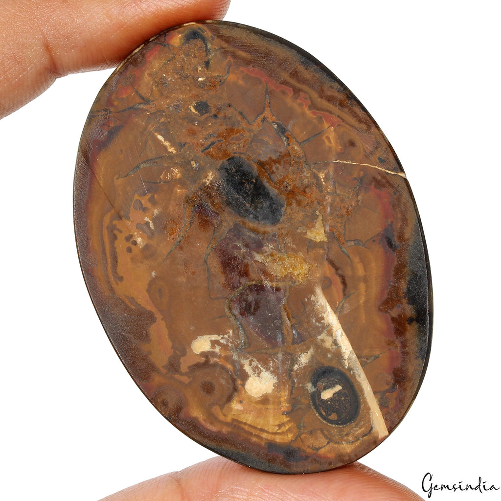 102.60 Cts Natural Untreated Spiderweb Design Septarian Oval Cab Loose Gemstone
