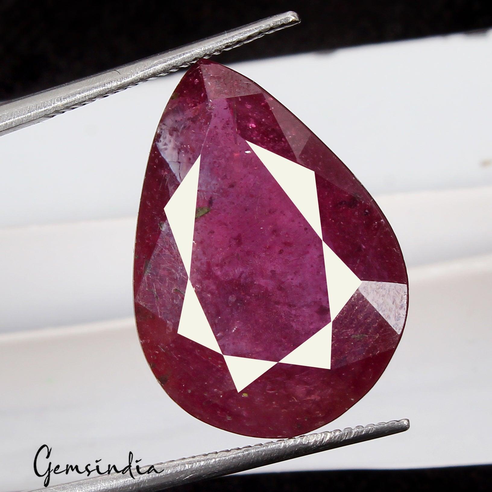 Certified 15.60 Ct Natural Red Ruby Pear Cut Faceted Loose Gems From Mozambique