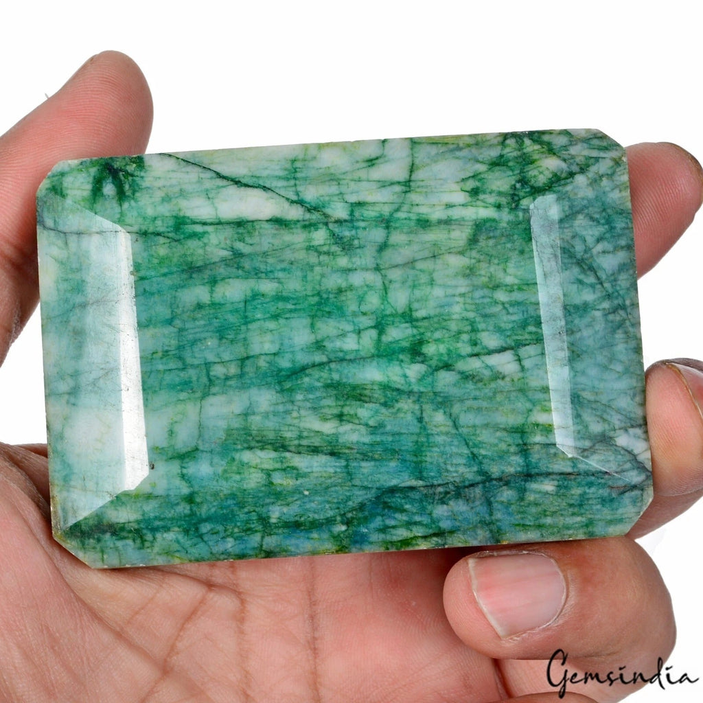 Huge 1570 Cts Natural Brazilian Green Emerald Octagon Cut Loose Earth mined Gem