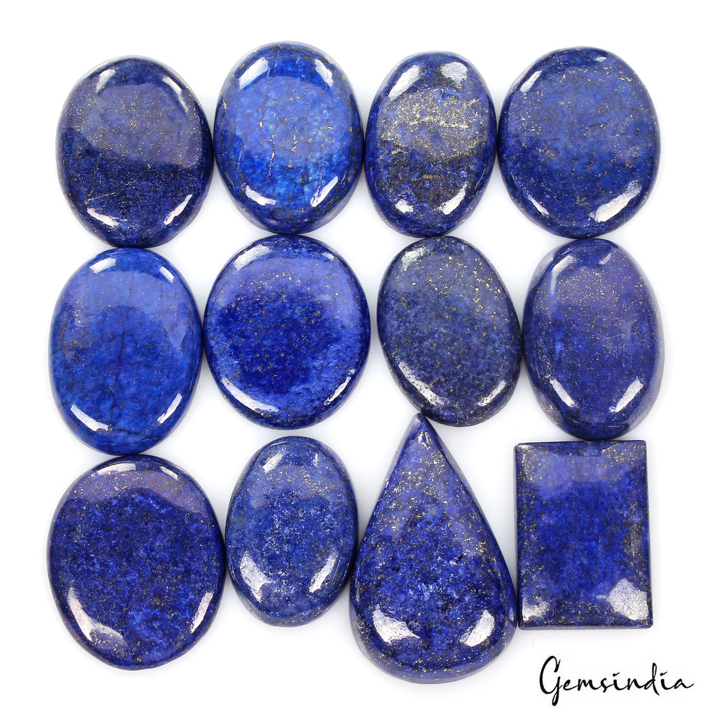Lapis Lazuli Lot, Loose Gemstone, Blue — 12 Pieces, 32mm to 46mm, 740 Ct, Afghanistan