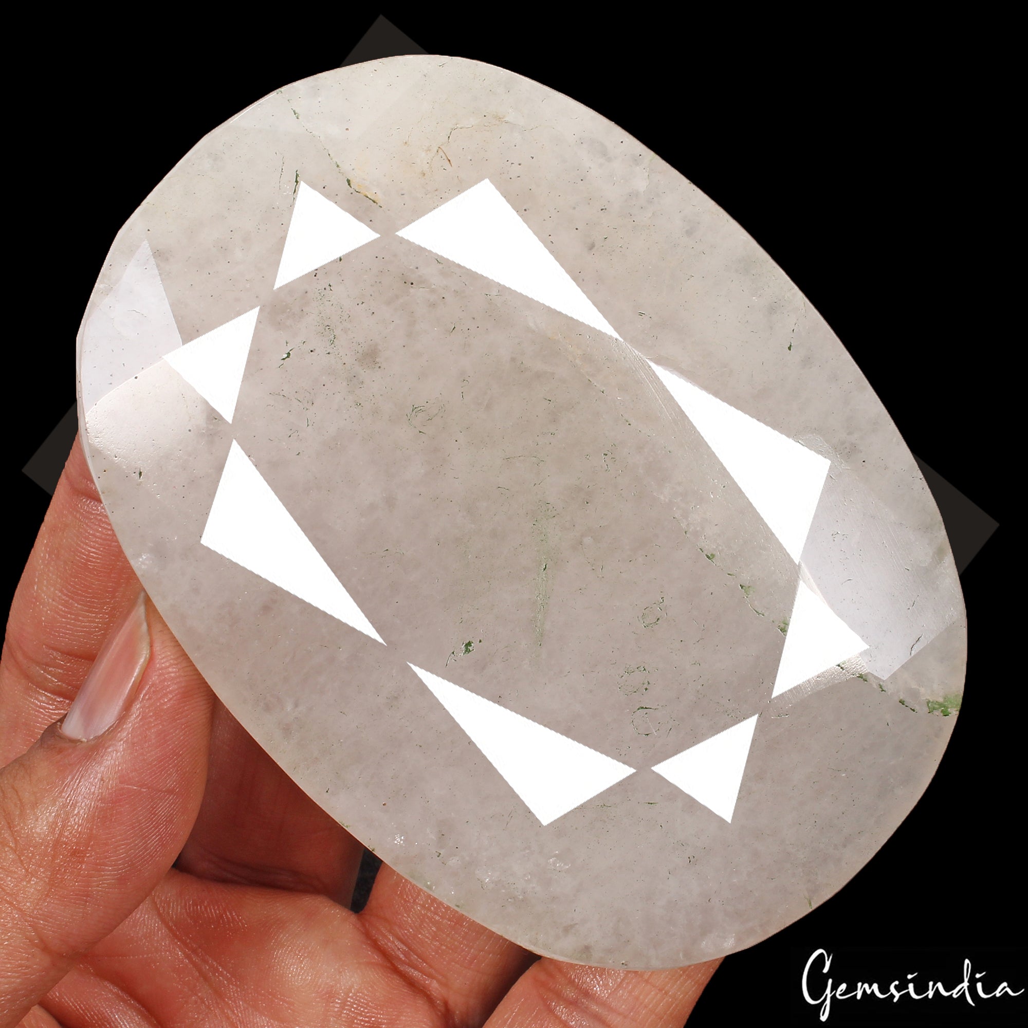 1280 Cts Natural Untreated White Quartz Oval Faceted Huge loose Earth mind Gem