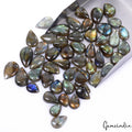 590 CtS/51 Pcs Natural Untreated Color Play Multi Shine Labradorite Mix Cab Gems
