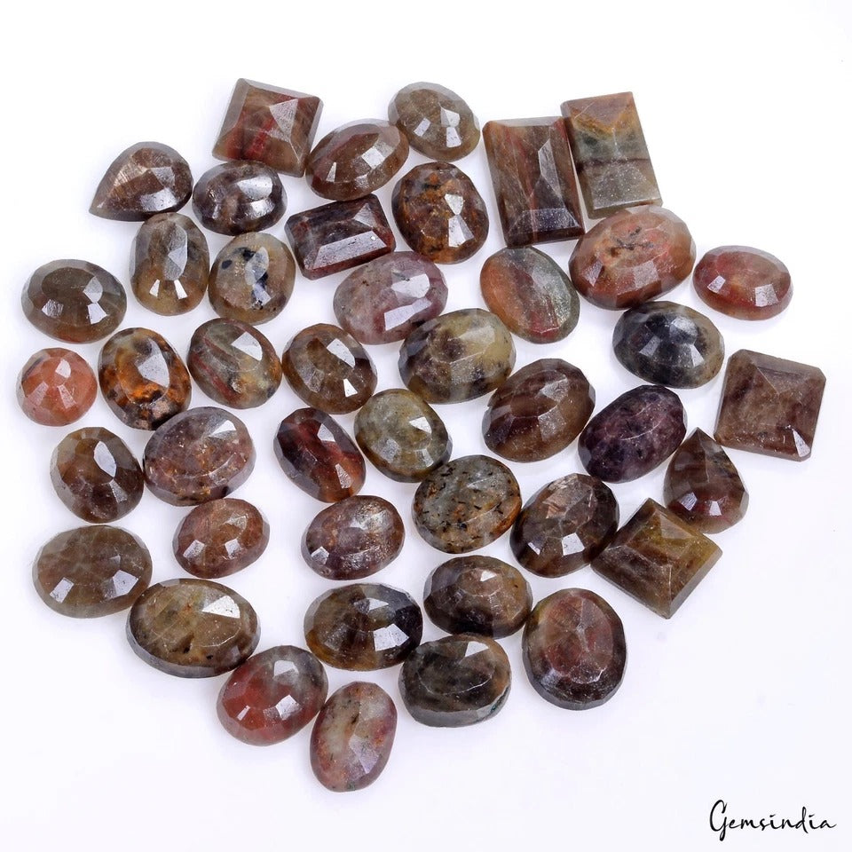 400 Ct/43 Pc Natural Untreated Brown Sapphire Mix Cut Loose Gems Lot For Jewelry