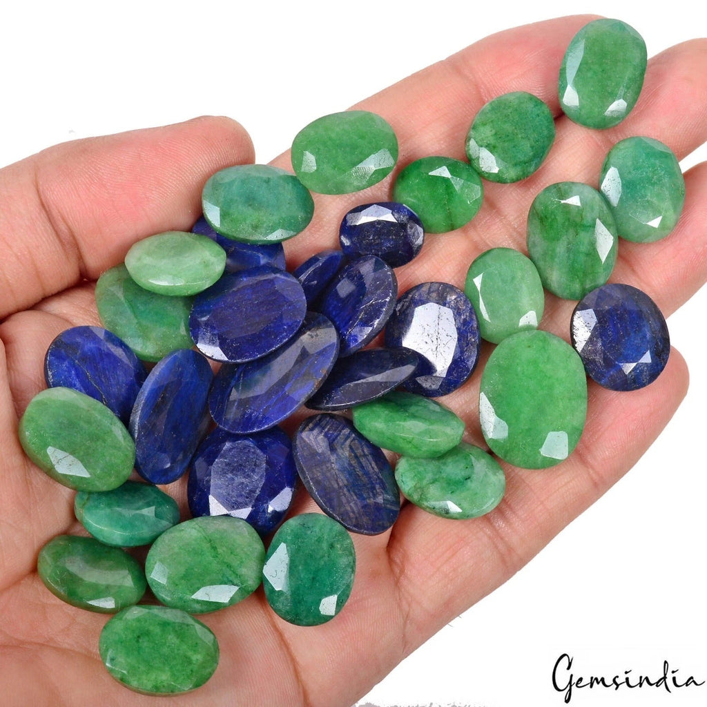 500 Ct Natural Emerald Sapphire Oval Cut Loose 13-24mm Ring Size Gemstones ~32 P