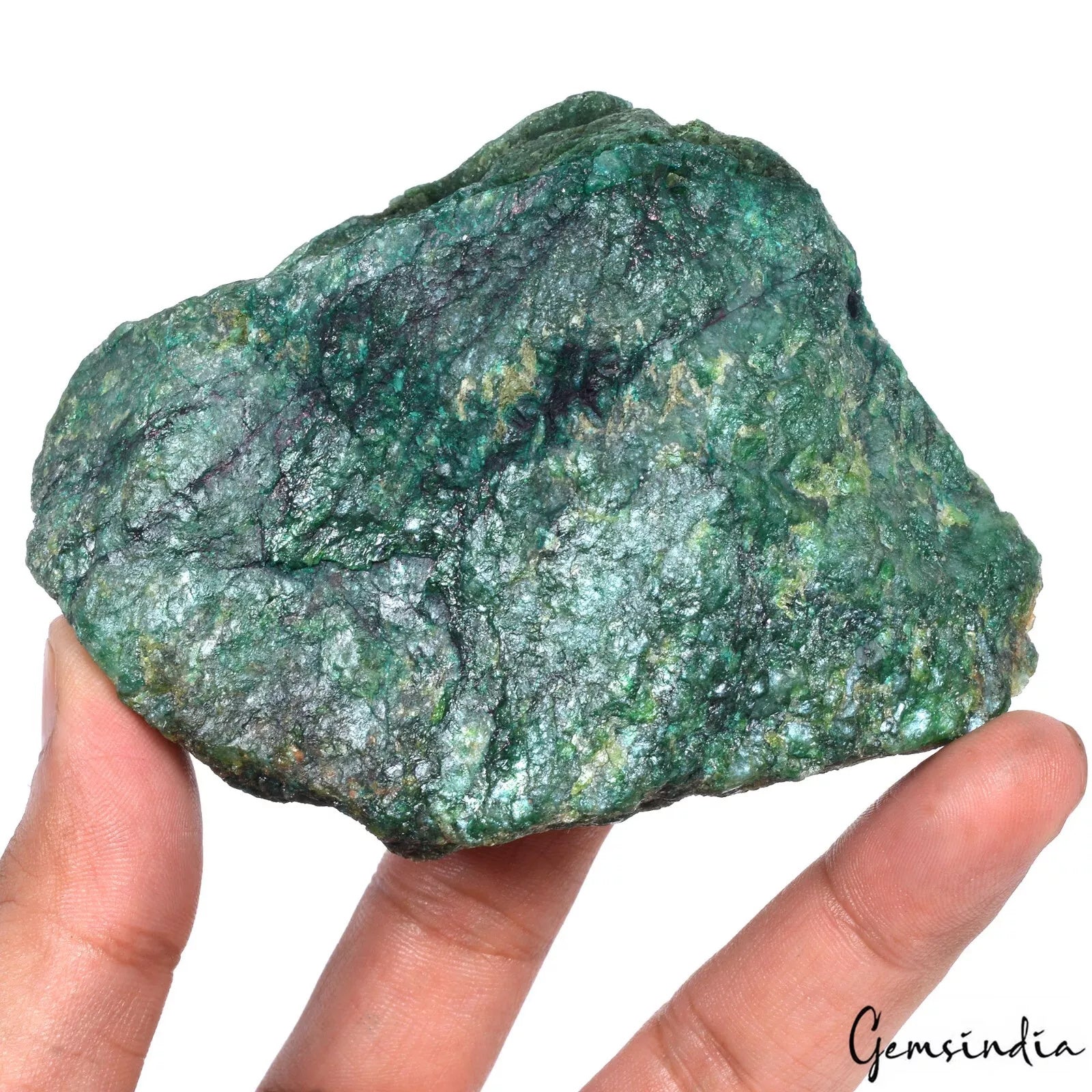 Natural 1920 Carat Earth Mined Uncut Rough Green Emerald Loose Gemstone Specimen