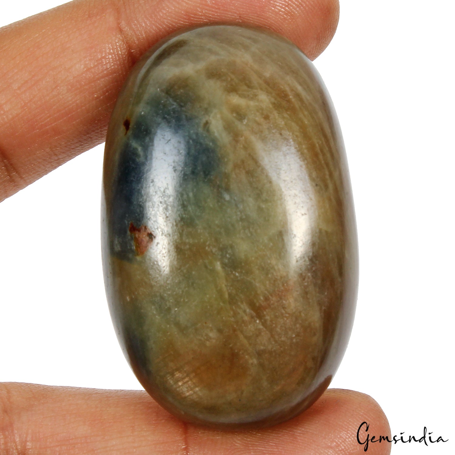 Blue Sapphire Cabochon, Oval Cabochon, Untreated — 51x32x16mm, 350 Ct, Madagascar