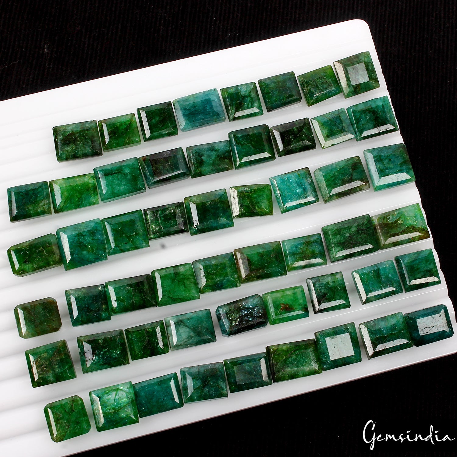 Emerald Lot, Loose Gemstone, Color Enhanced — 53 Pieces, 12mm to 18mm, 720 Ct, Zambia