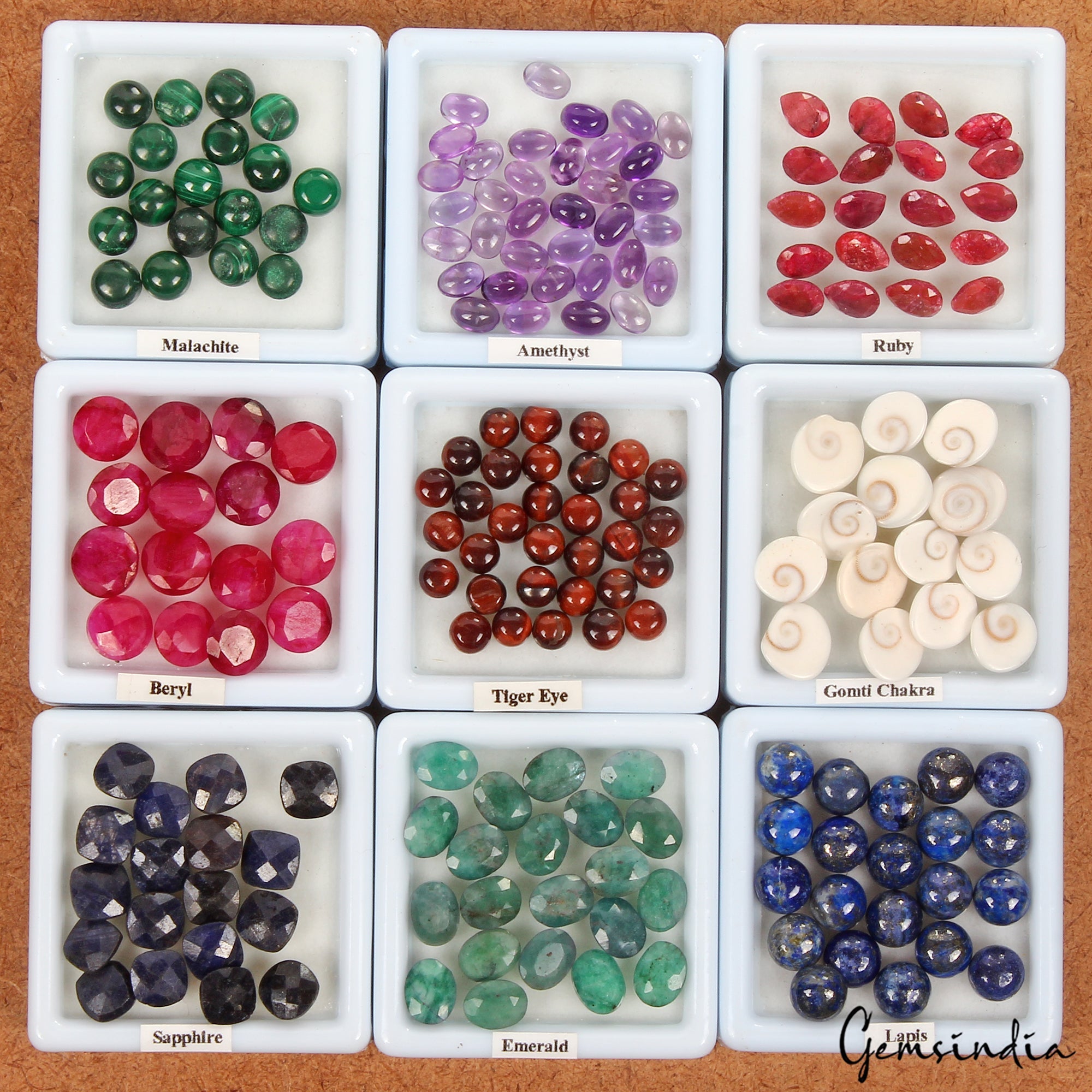 195 Pcs Estate Genuine Semi precious Loose Mix Cut Multi Gems Collection /9 Lots