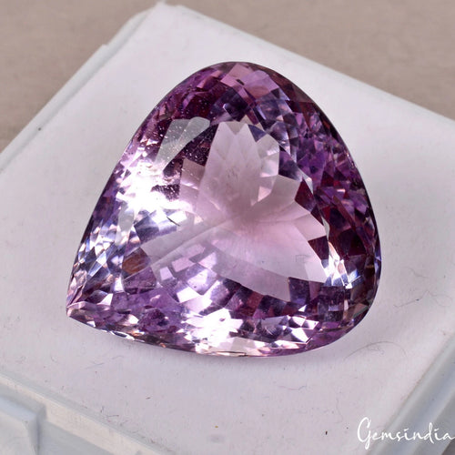 Amethyst Loose Gemstone, Pear Cut, Untreated — 27x26x16 mm, 60.50 Ct, Brazil