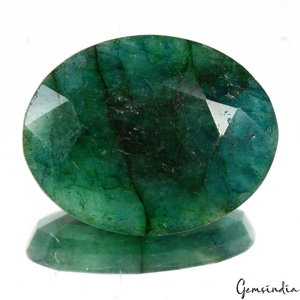 Certified 93.20 Cts Natural Zambian Green Emerald Oval Faceted Gem For Pendant
