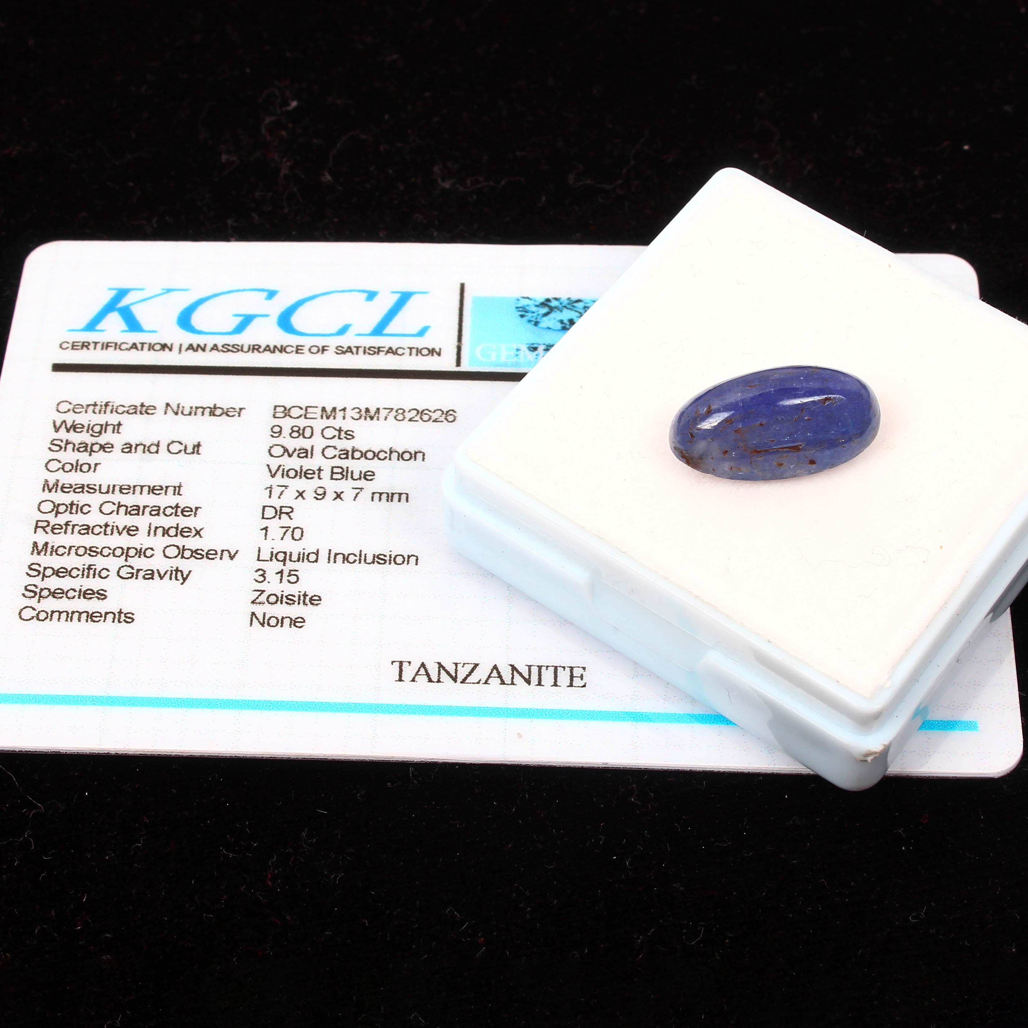 Certified 9.80 Cts Natural Blue Tanzanite Oval Cabochon Loose Unheated Gemstone