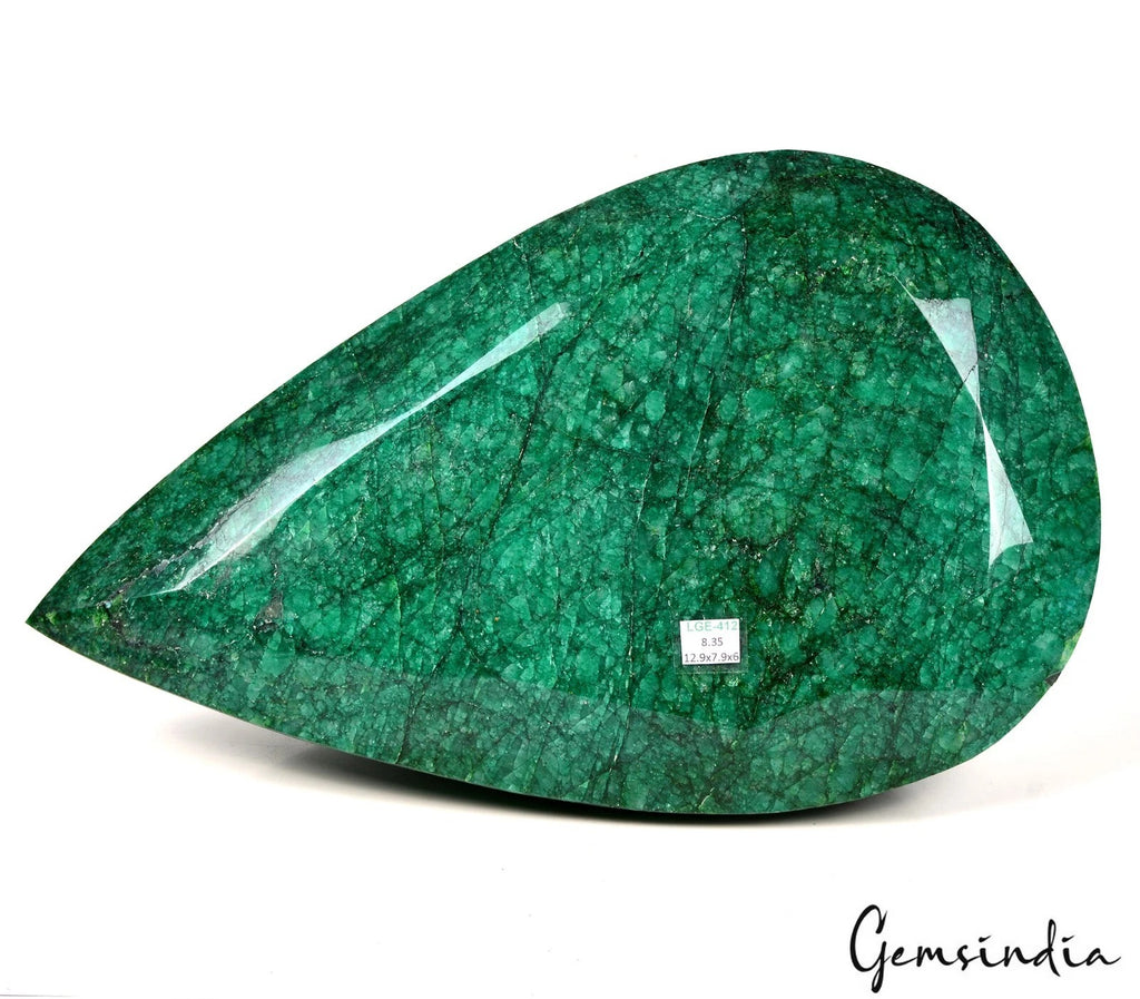 Emerald Loose Gemstone, Color Enhanced, Green — 12.9x7.9x6 Inch, 41750 Ct (8.35 Kg), Brazil