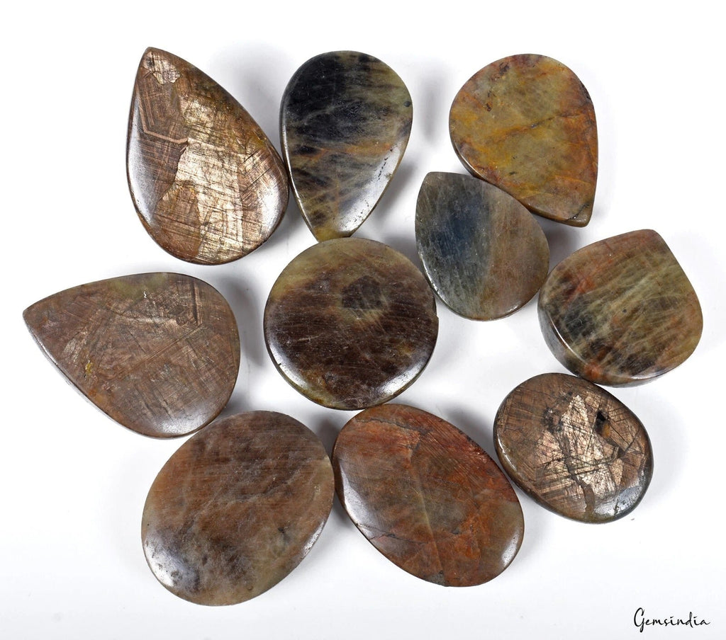 2400 Ct Natural Golden Brown Untreated Sapphire Mix Cab Loose Wholesale Gems Lot