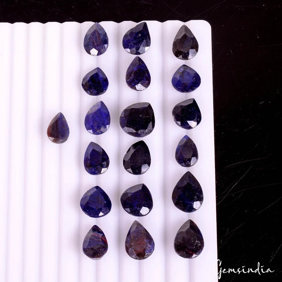 Blue Sapphire Lot, Loose Gemstone, Color Enhanced — 19 Pieces, 12mm to 16mm, 167 Ct