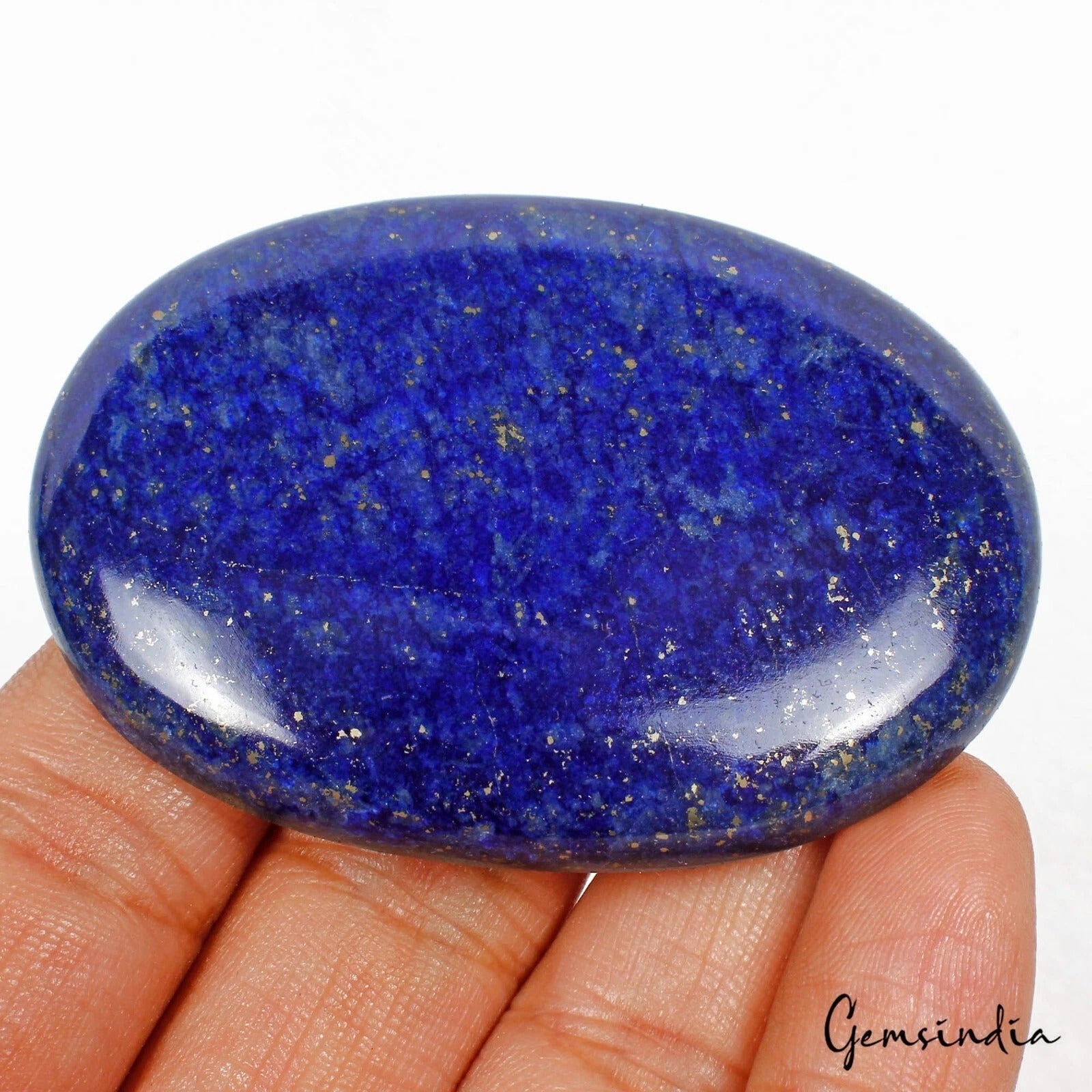 Lapis Lazuli Cabochon, Oval Cabochon, Blue — 64x 46 x 8mm, 250.00 Ct, Afghanistan
