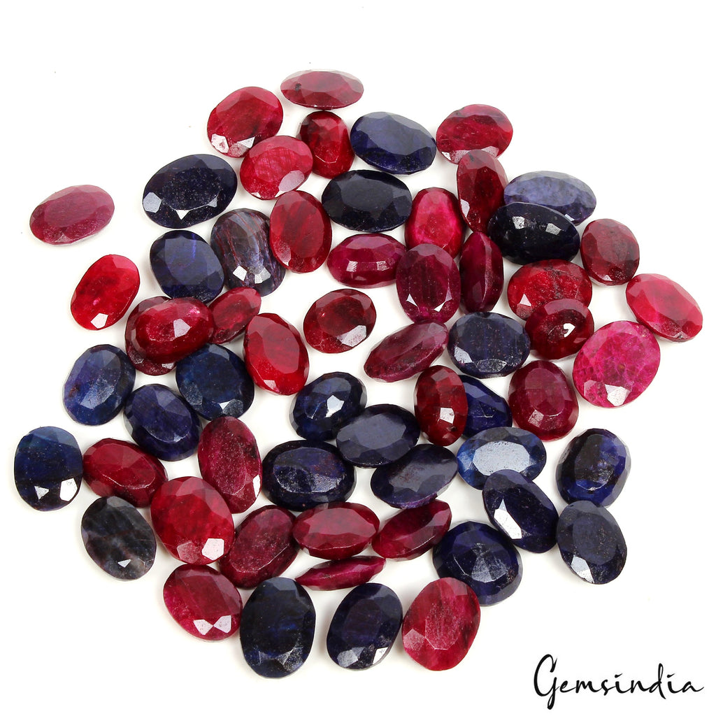 650 Ct Natural Ruby Sapphire Oval Cut Loose 12mm-17mm jewelry Gemstones / 60 Pcs
