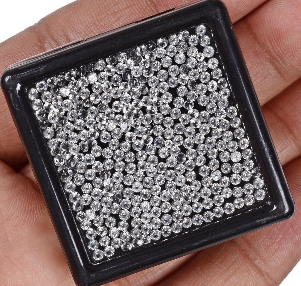 Wholesale Lot 2mm Round Faceted Natural White Topaz Loose Calibrated Gemstone