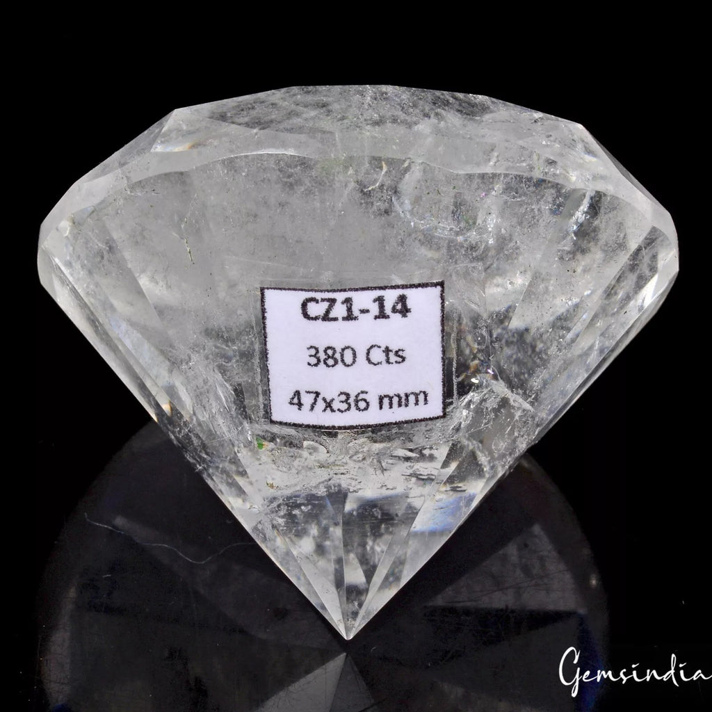 White Quartz Loose Gemstone, Round Cut, Untreated — 47x36 mm, 380 Ct, Brazil