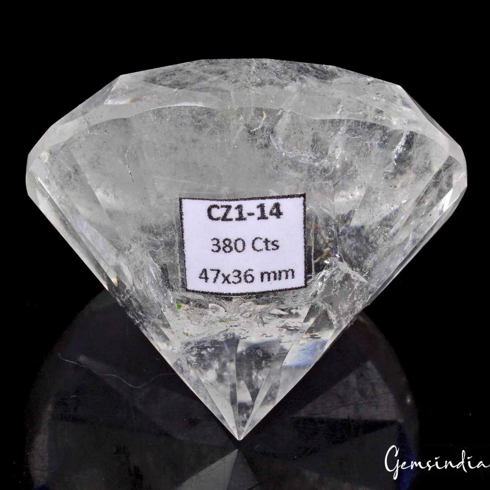 White Quartz Loose Gemstone, Round Cut, Untreated — 47x36 mm, 380 Ct, Brazil