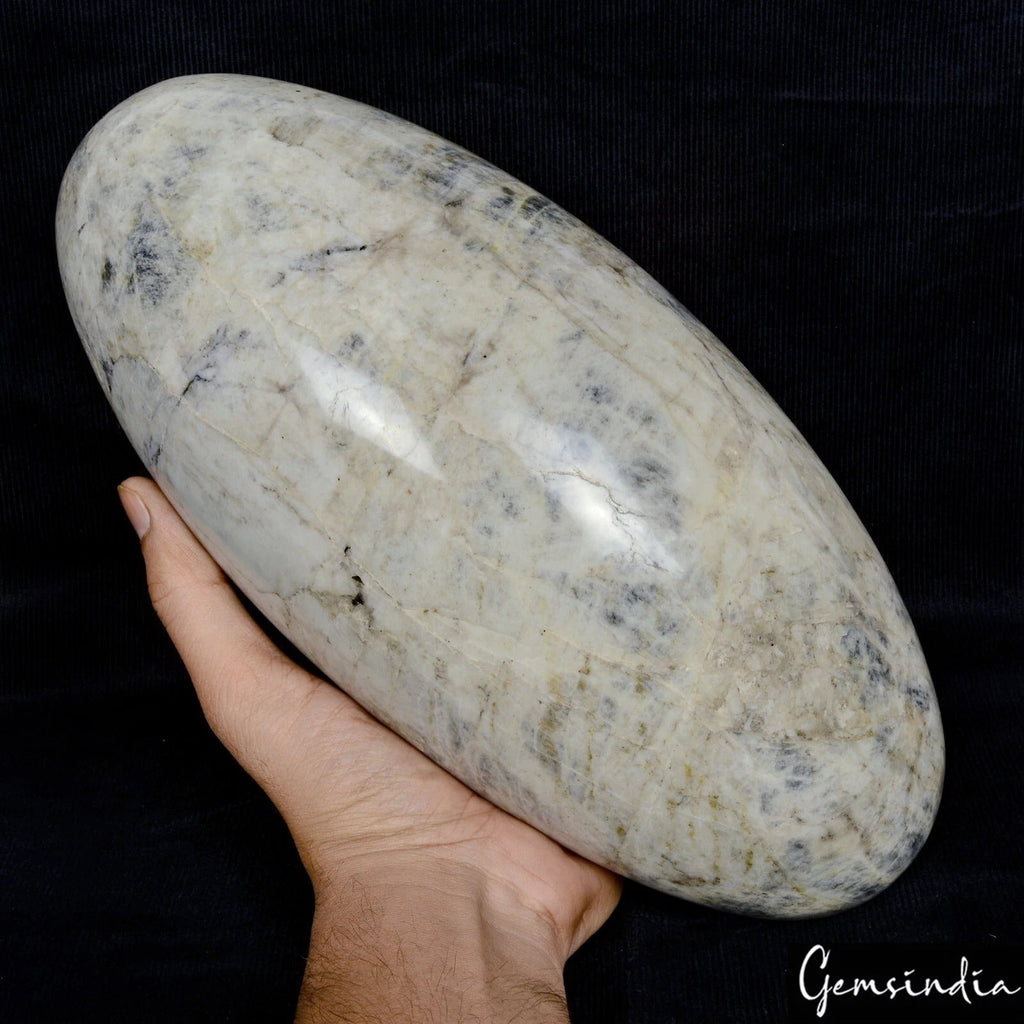 7.1 Kg/11.5" Natural Lapis Calcite Matrix Huge Size Oval Lingam Egg Polished Gem