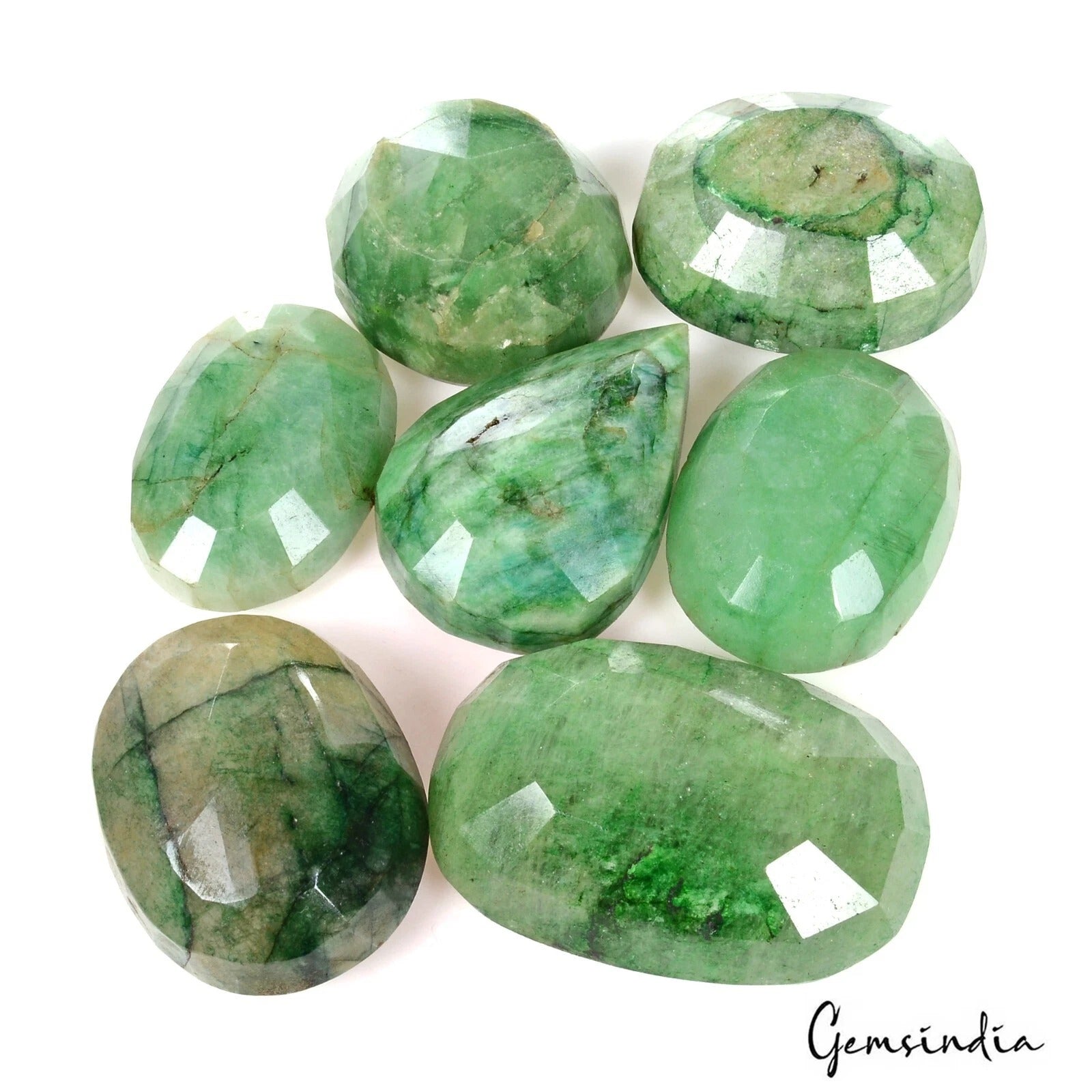 830 Ct Natural Green Emerald Mix Cut Loose Earth mined Gemstones, Brazil~6  Pcs