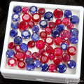 230 C/61 Pc Natural Red Blue Beryl Bixbite Round Cut Loose Gemstones For Jewelry