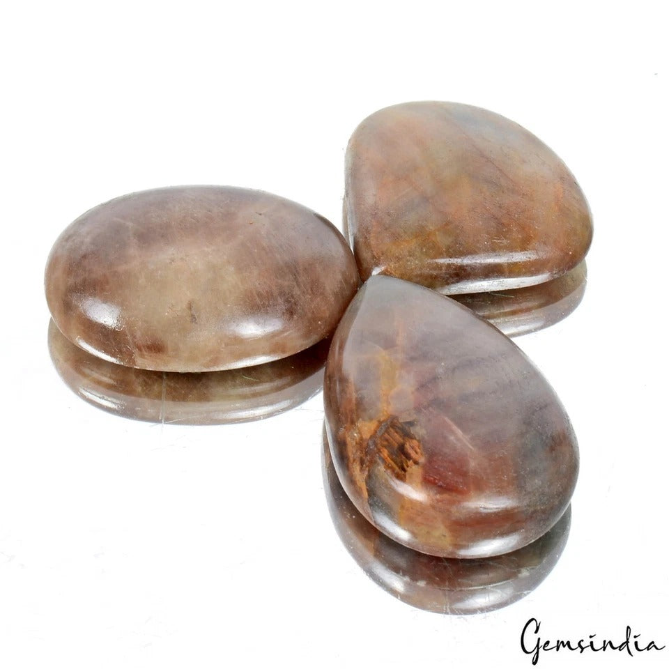 Sapphire Lot, Cabochon, Untreated, Brown — 3 Pieces, 40mm to 50mm, 630 Ct