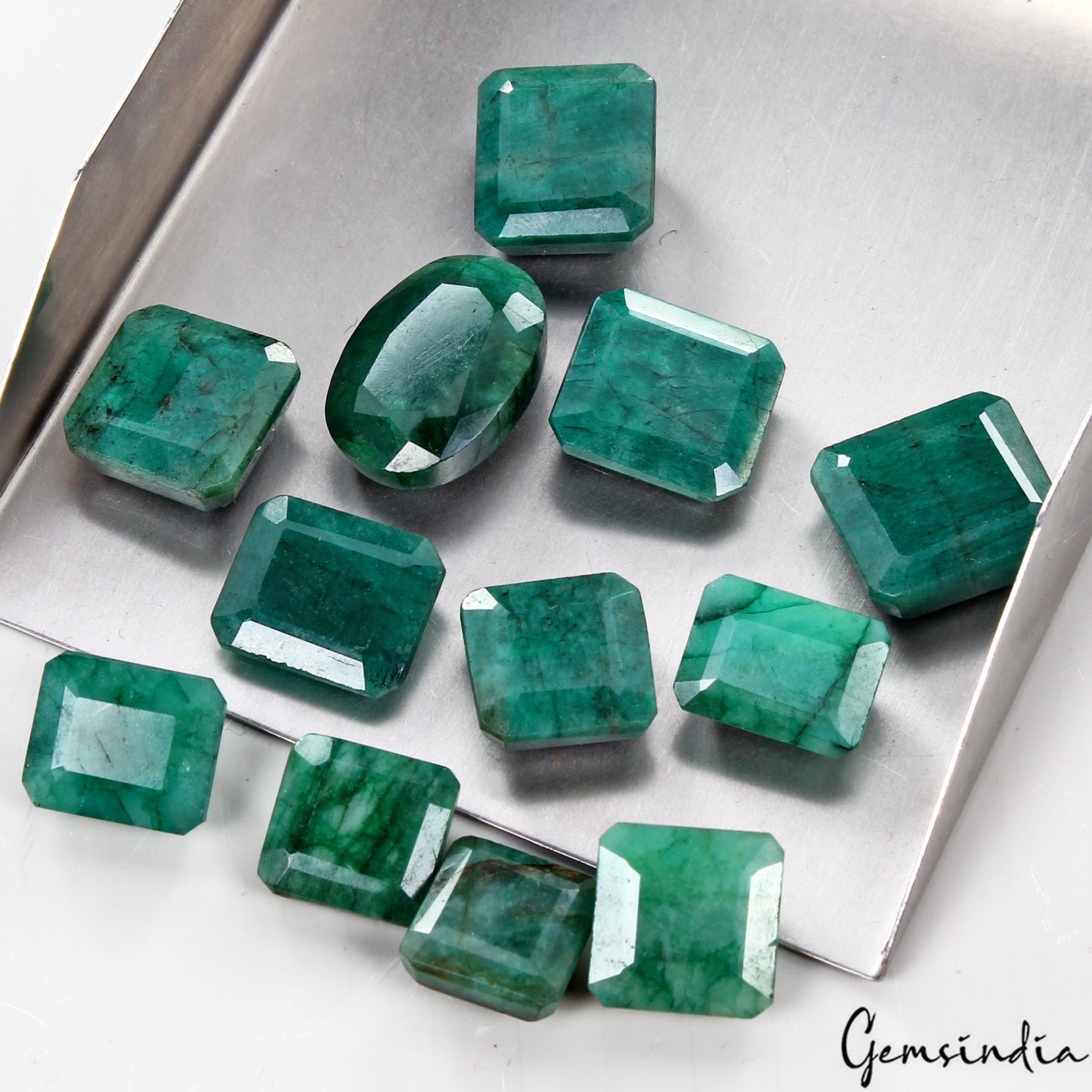 240 Cts Natural Zambian Emerald Mix Cut Finest Green Loose 14-23mm Gemstones Lot