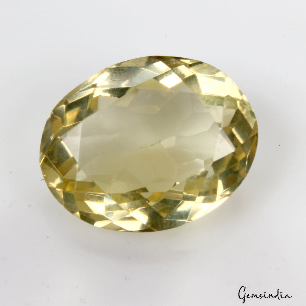 33.20 Cts VVS Natural Lemon Quartz Citrine Oval Faceted Loose Unheated Gemstone