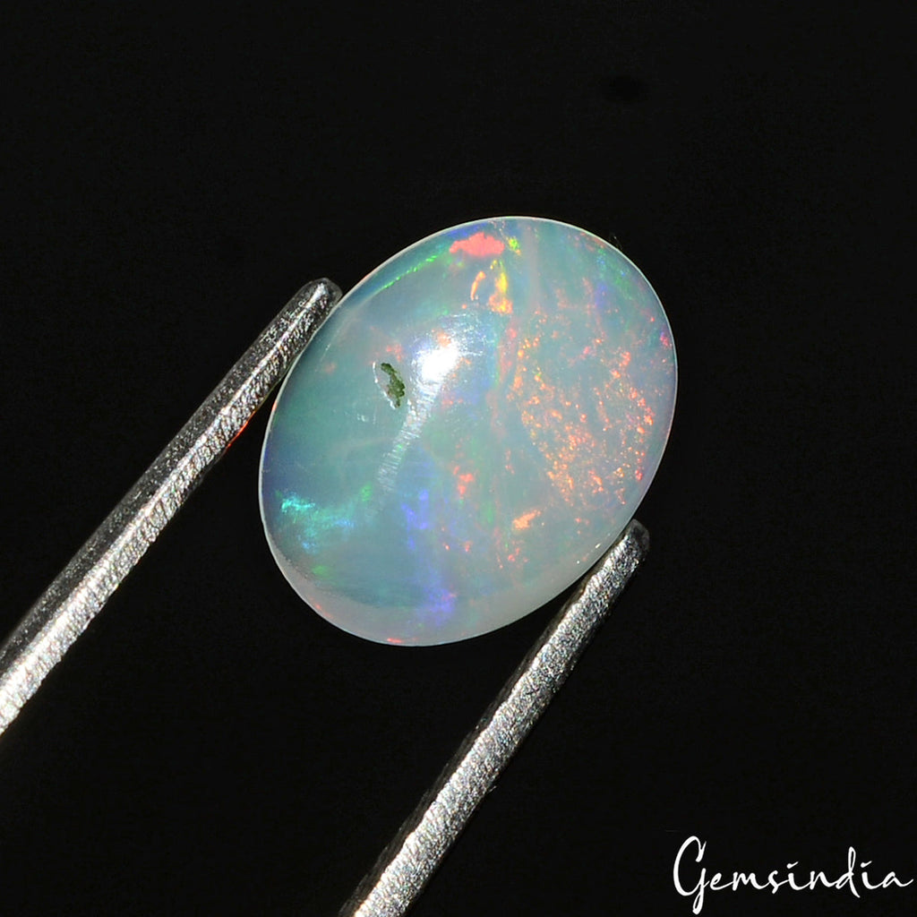 1.00 Ct 100% Natural Ethiopian Opal Fire Multi Oval Cab Certified Loose Gemstone