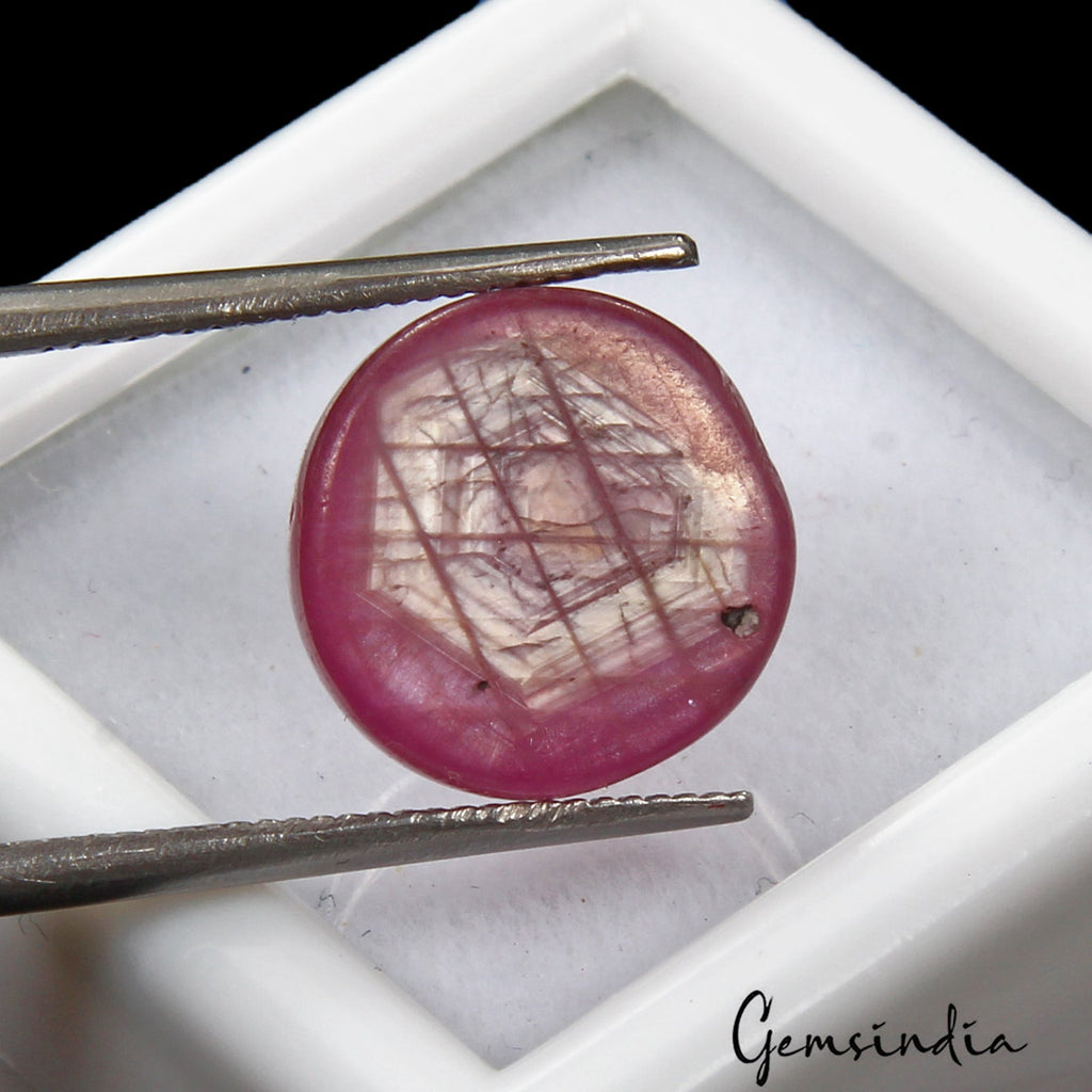 Certified 8.90 Cts Natural Pink Star Ruby Round Cab Rare Loose Gem For Ring-RH