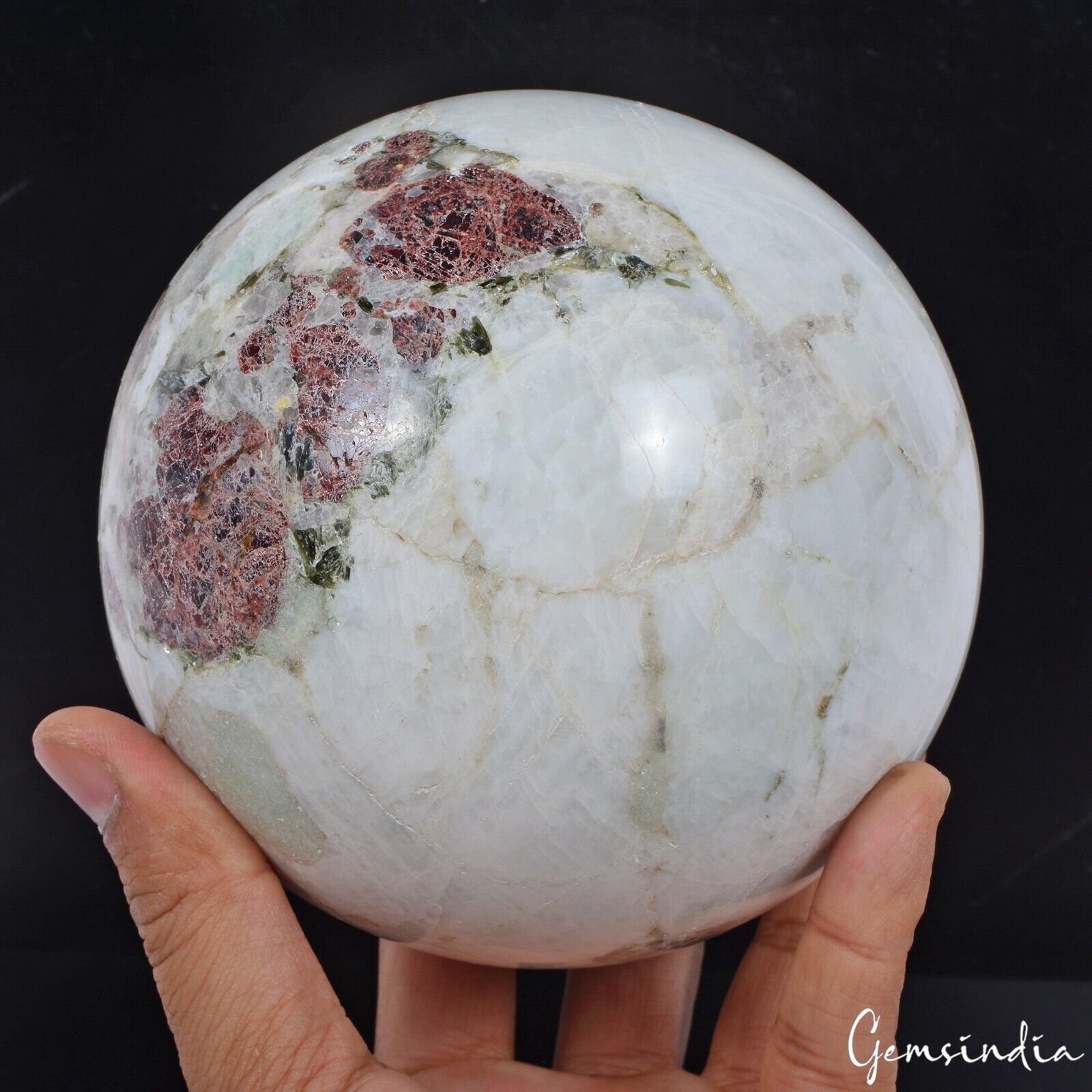 2.8 Kilo Natural White Amazonite W/ Blue Shine Crystal Healing Mineral Sphere