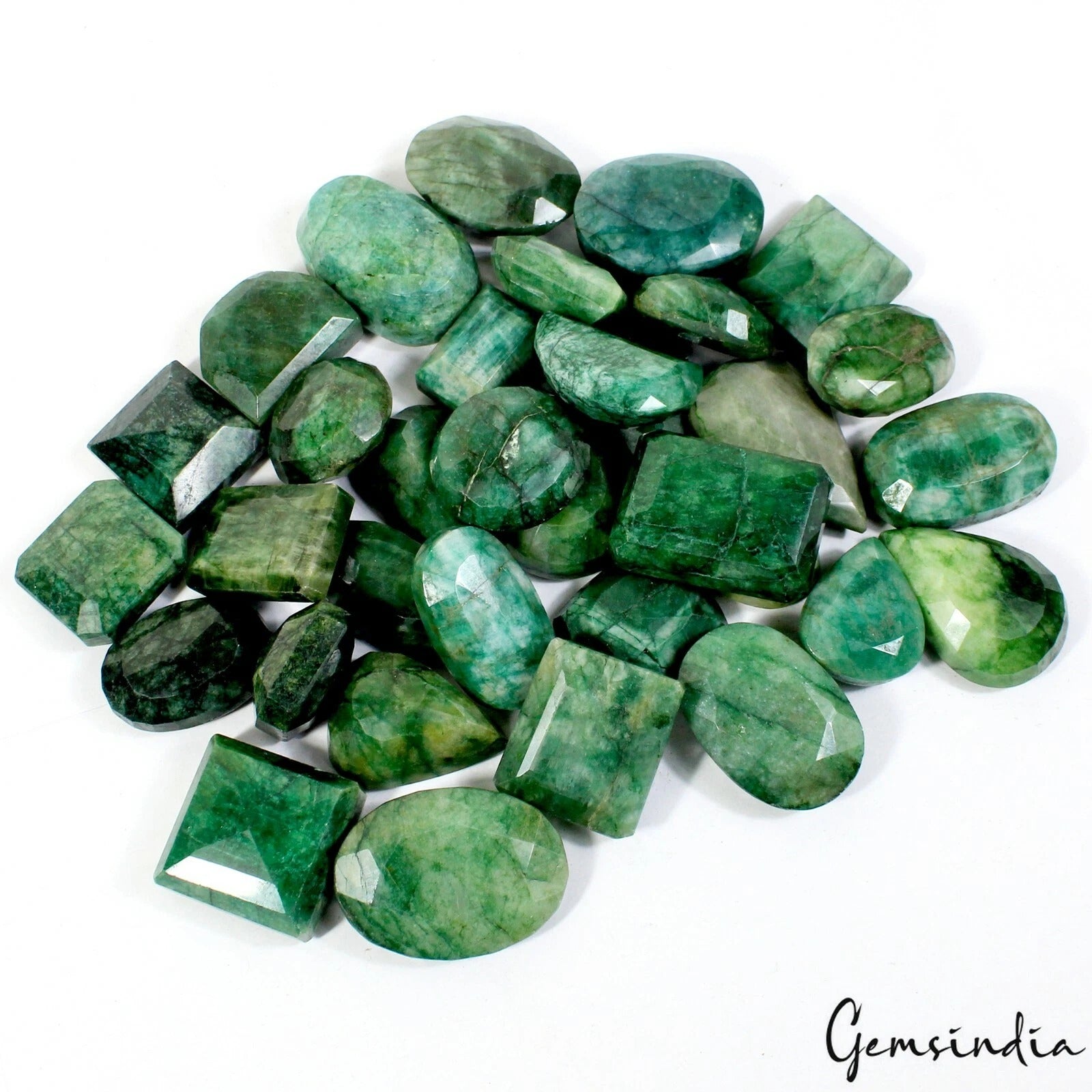 5000 Ct Natural Green Emerald From Brazil Loose 28-52mm Mix Cut Gemstones Lot