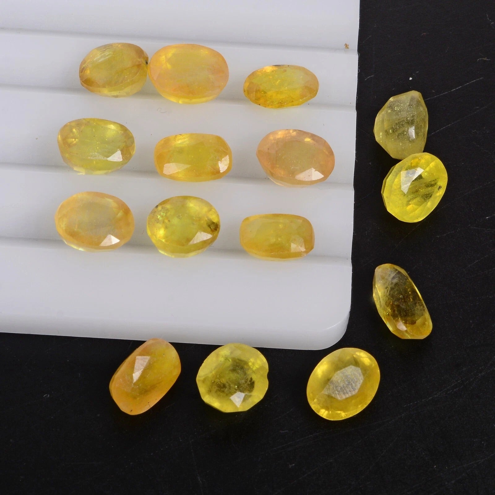 15 Pcs Natural Ceylon Yellow Sapphire Mix Cut Loose Unheated Gemstones~ 40.70 Ct