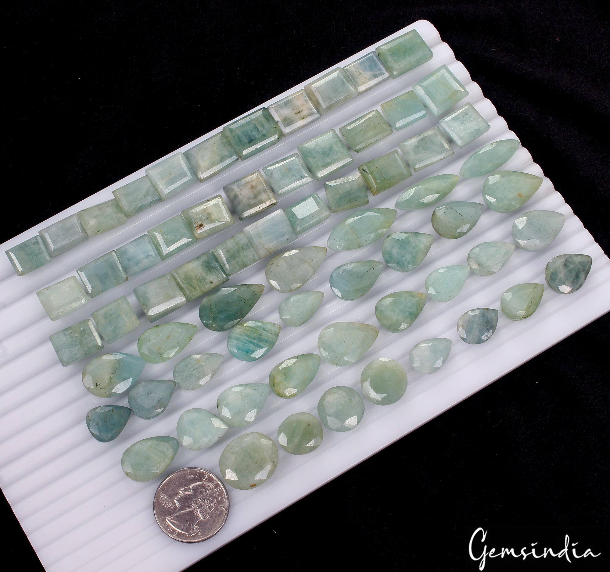 800 Cts/66 Pcs Natural Untreated Blue Aquamarine Beryl Mix Cut Loose Gems Lot