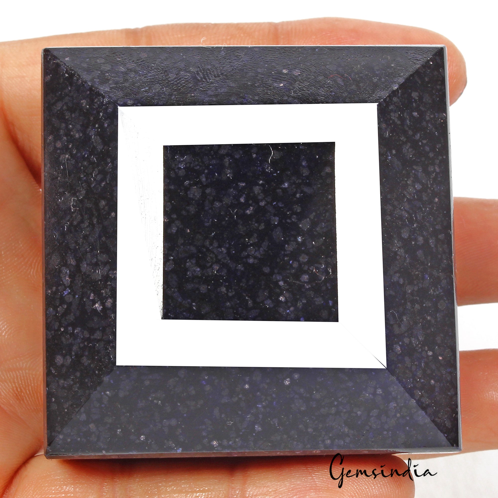 Huge 1500 Ct Natural African Dark Blue Sapphire Square Cut Earth Mined Loose Gem