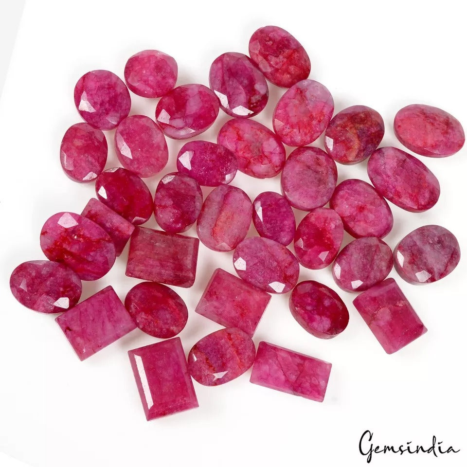 500 Ct/35Pcs Natural USA Pink Beryl Bixbite Mixed Cut Loose Gems Lot For Jewelry