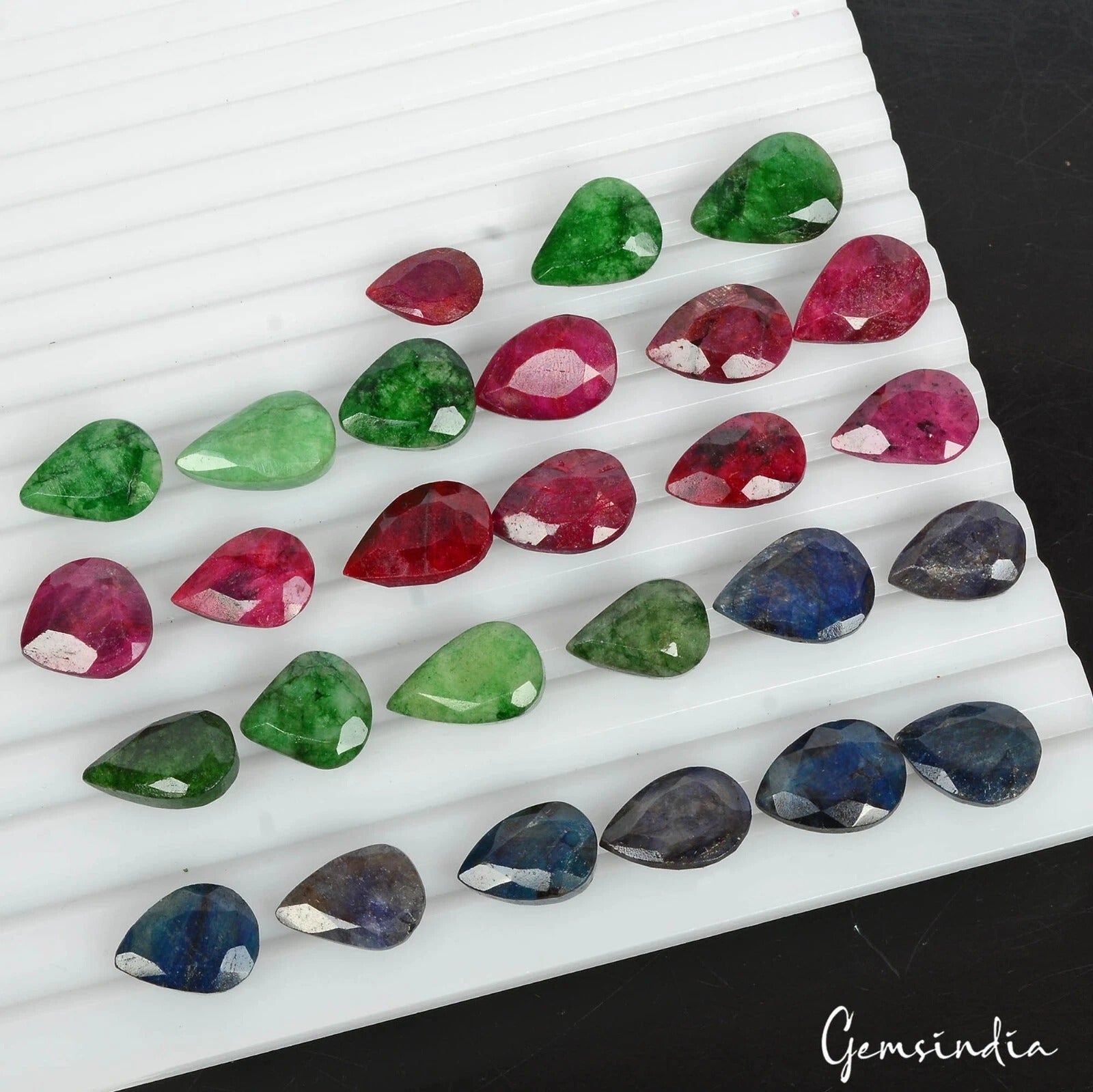 Emerald Lot, Loose Gemstone, Color Enhanced, Bi Color — 27 Pieces, 12mm to 17mm, 240 Ct, Brazil