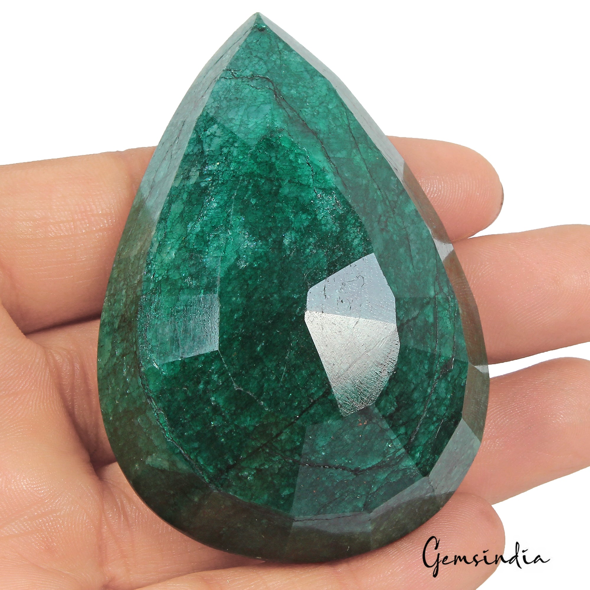 570 Ct Natural Finest Green Zambian Emerald Pear Faceted Earth Mined Loose Gems