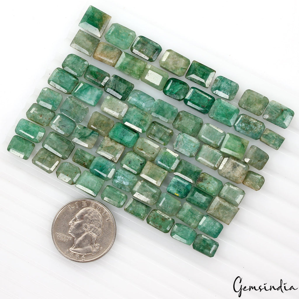 200 Cts Natural Green Emerald Octagon Cut Loose 8-12mm Jewelry Gemstones~ 71 Pcs