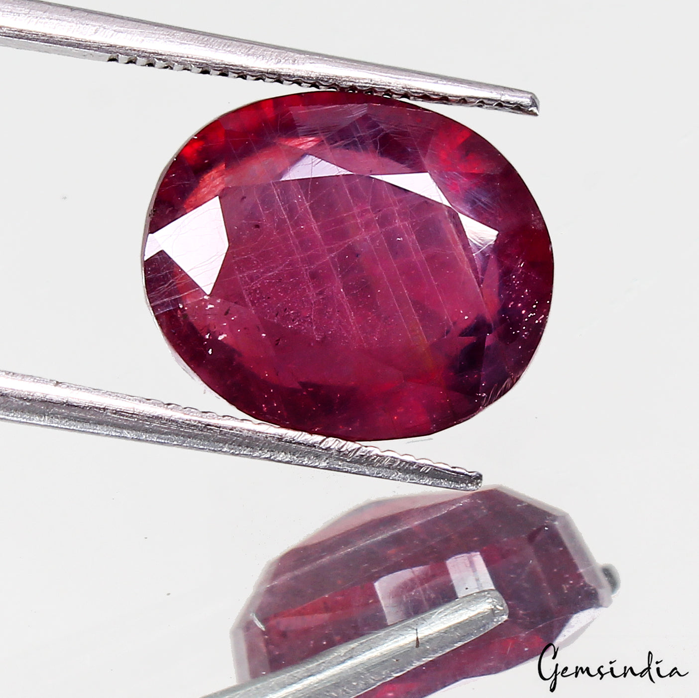 Certified 12.10 Ct Natural Untreated Red Ruby Oval Faceted Gems From Mozambique