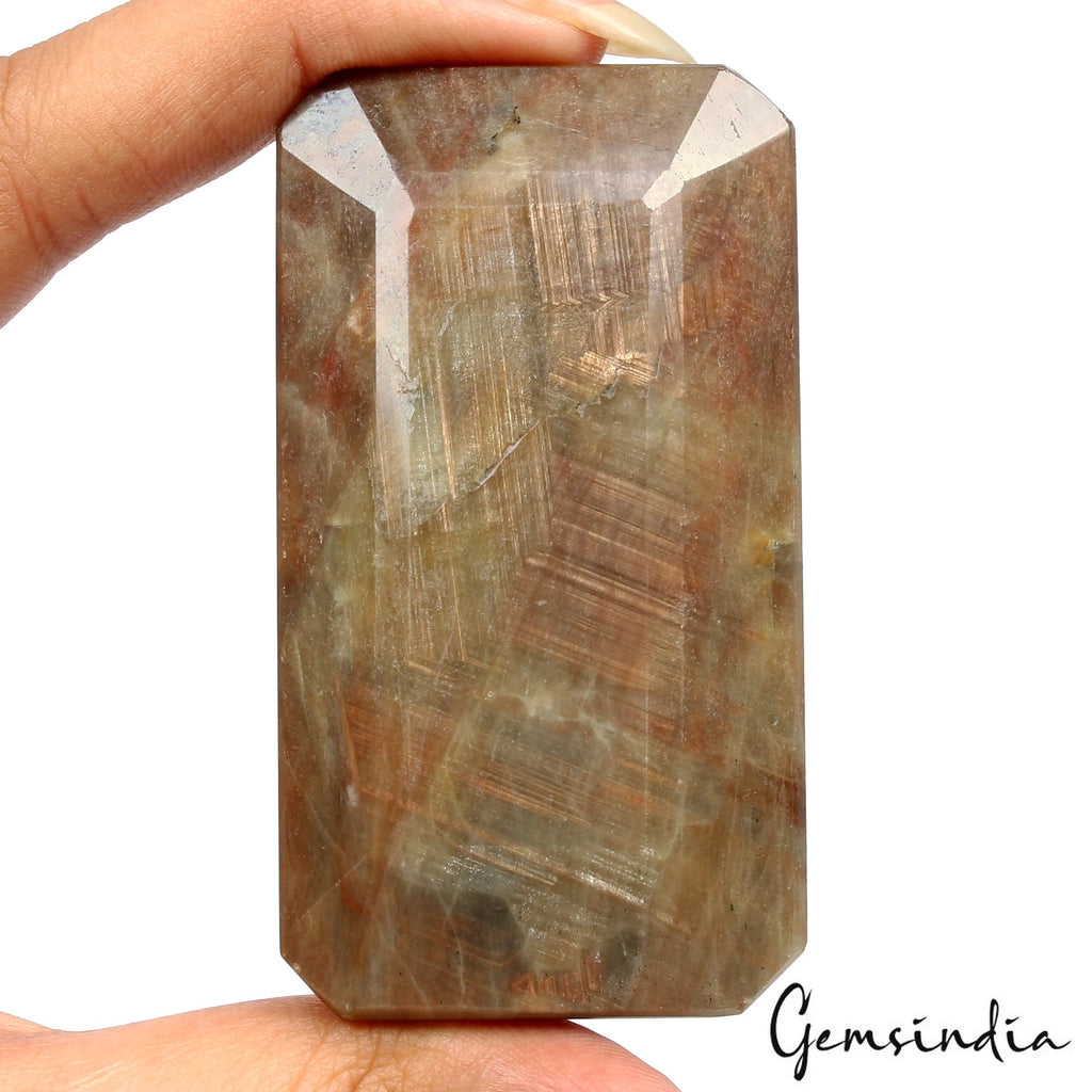 700 Ct Natural Untreated Golden Brown Sapphire Octagon Cut Certified Gemstone