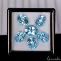 Blue Topaz Lot, Loose Gemstone, Oval Cut — 6 Pieces, 11x8 mm, 26.40 Ct, Brazil