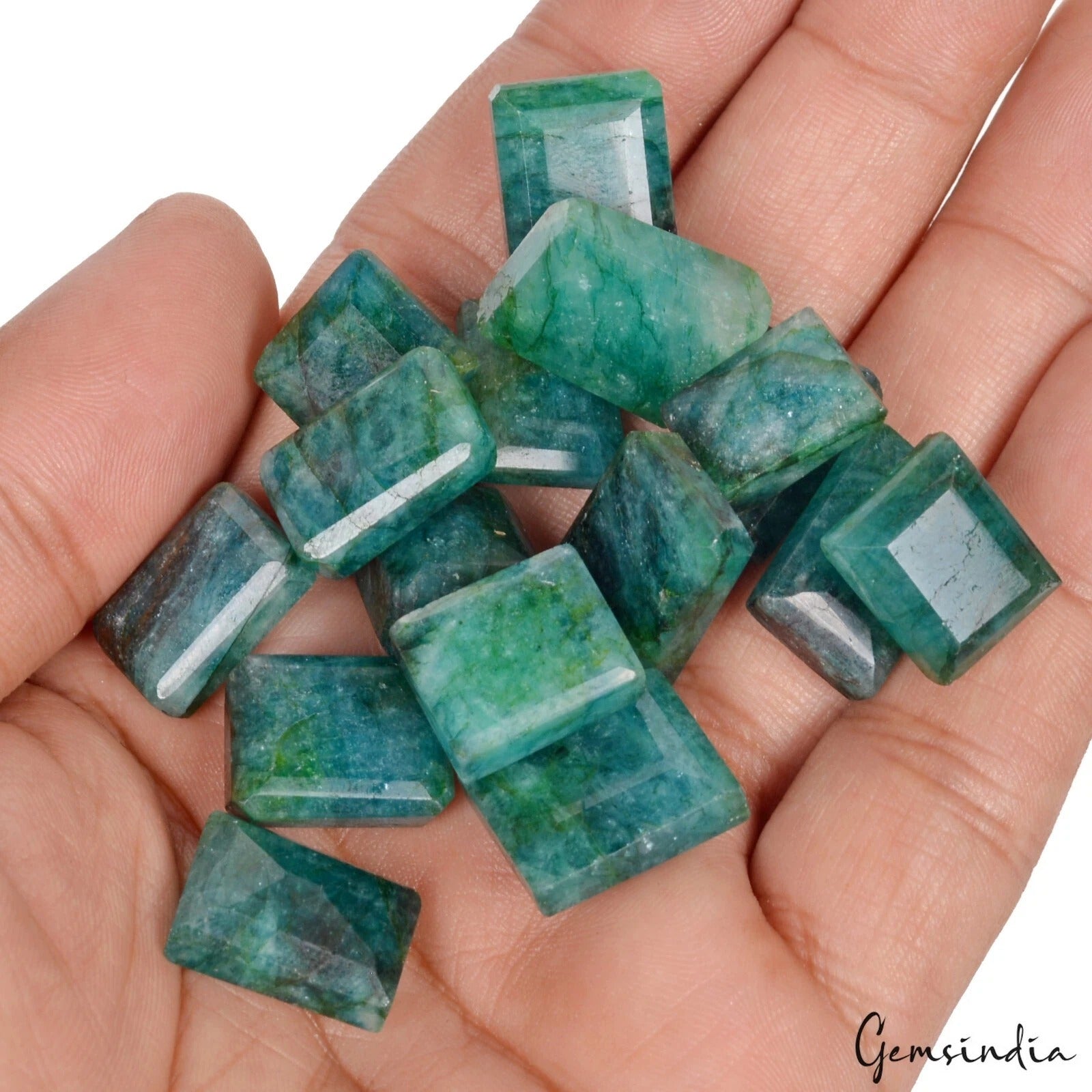 263.40 Ct Natural Green Brazilian Emerald Baguette Faceted Loose Gemstone Lot