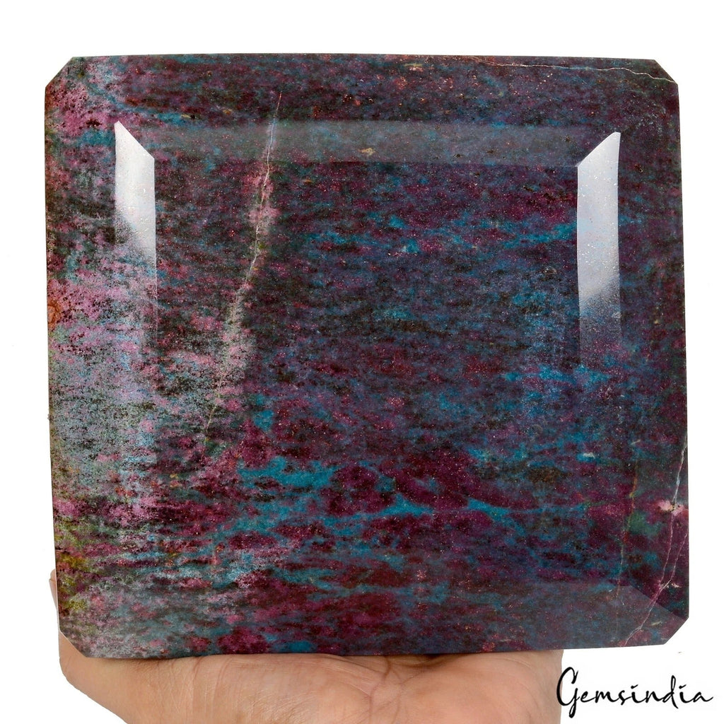 Large Natural Ruby Kyanite 4.9 kilo Octagon Cut Earth Mined Huge Loose Gemstone